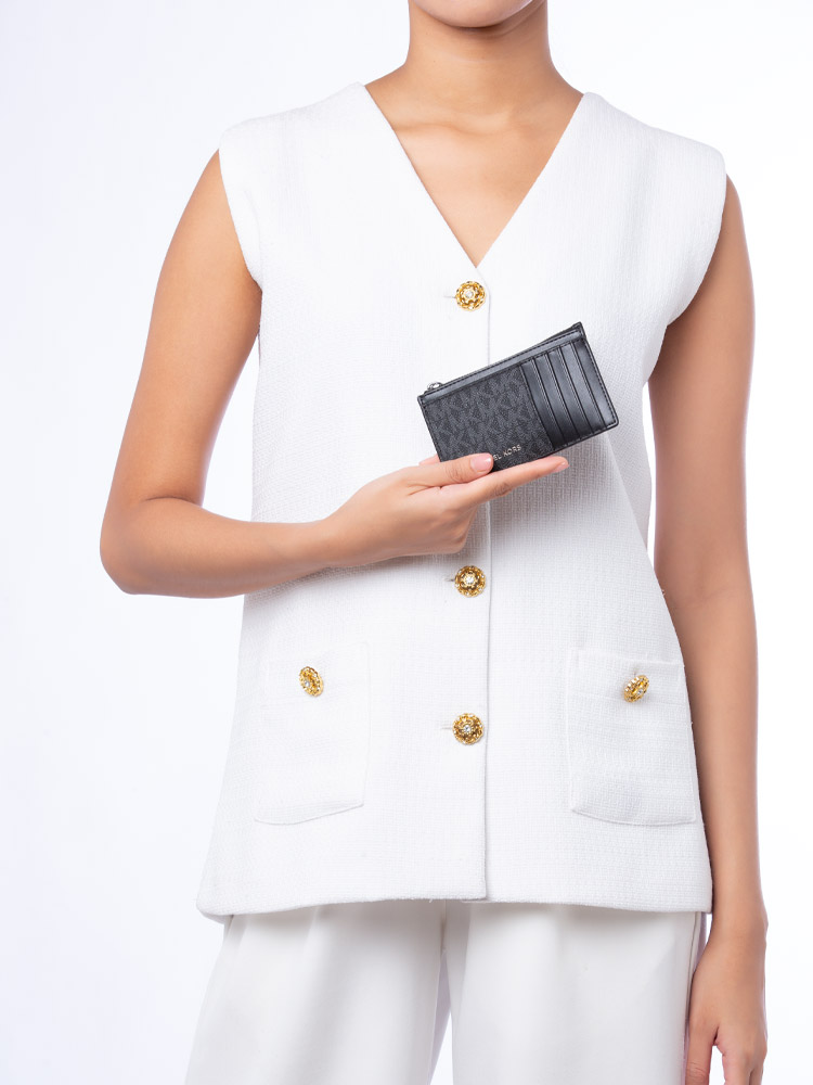 Signature Cooper Slim Zip Wallet Black