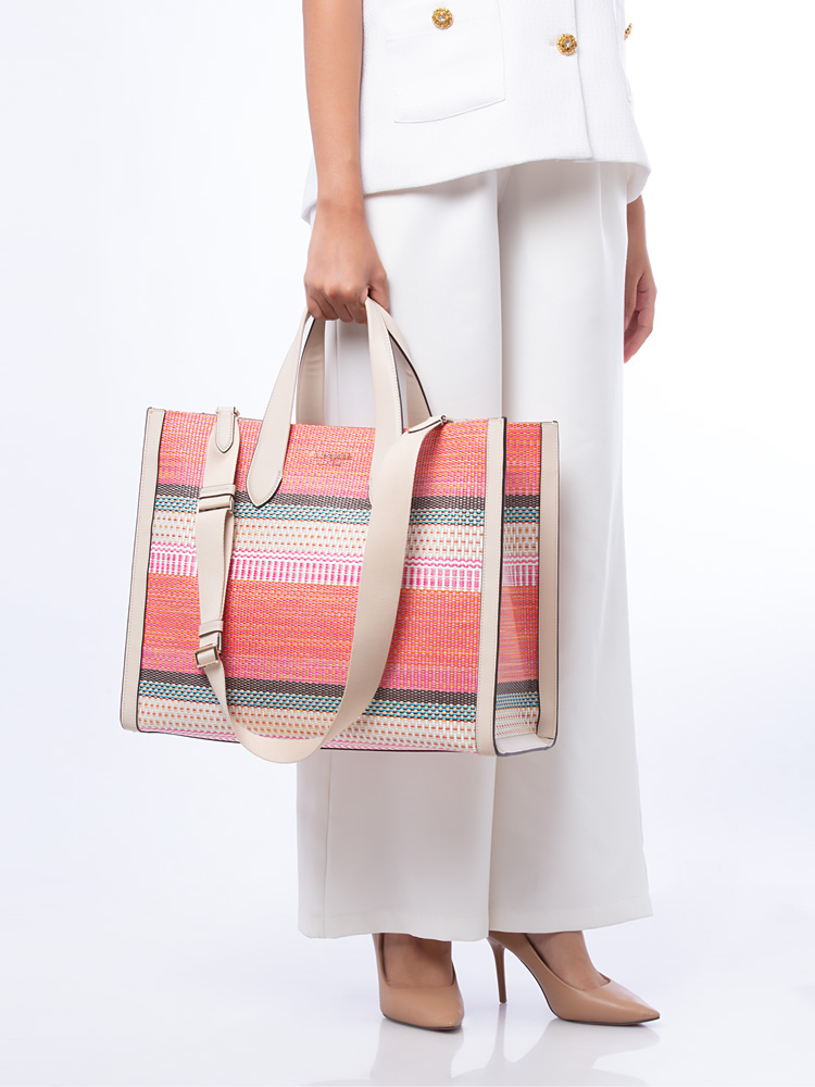 Manhattan Striped Large Tote Multicolor