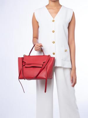 Grained Calfskin Mini Belt Bag Red