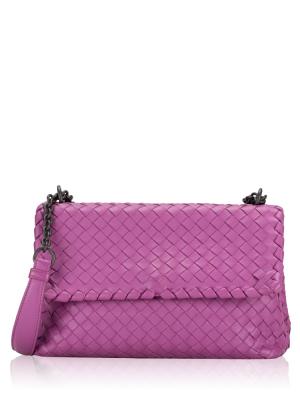 Nappa Intrecciato Olimpia Small Shoulder Bag Purple