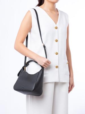 Thea Small Bucket Bag Black Gold