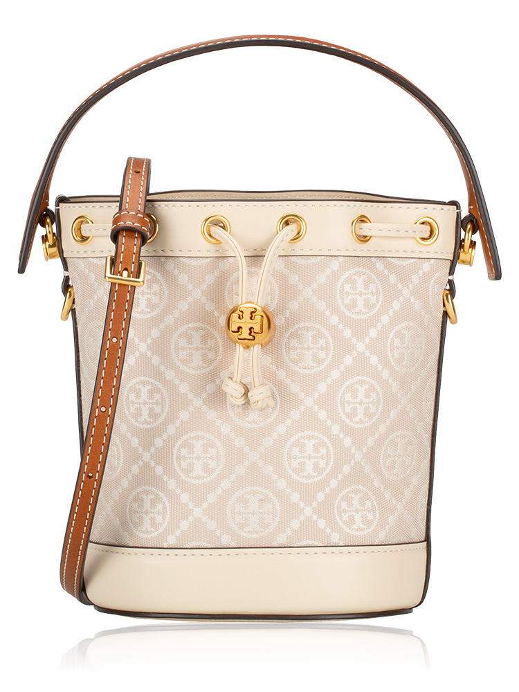 T Monogram Mini Bucket Bag Ivory
