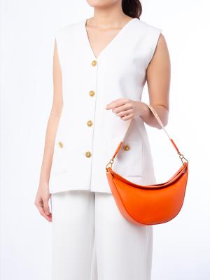 Calfskin Jacquard Luna Hobo Orange