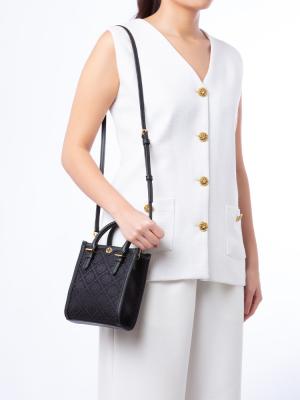 T Monogram Mini NS Tote Black