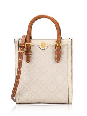 T Monogram Mini NS Tote Ivory