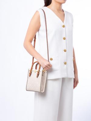 T Monogram Mini NS Tote Ivory