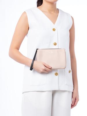 Chelsea Colorblock Medium Wristlet Warm Beige