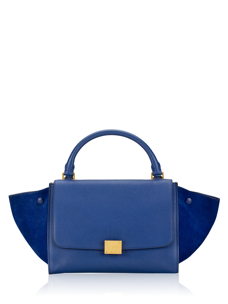 Calfskin Suede Small Trapeze Royal Blue