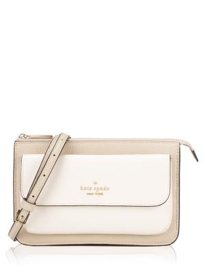 Leila Colorblock Leather Small Crossbody Light Sand