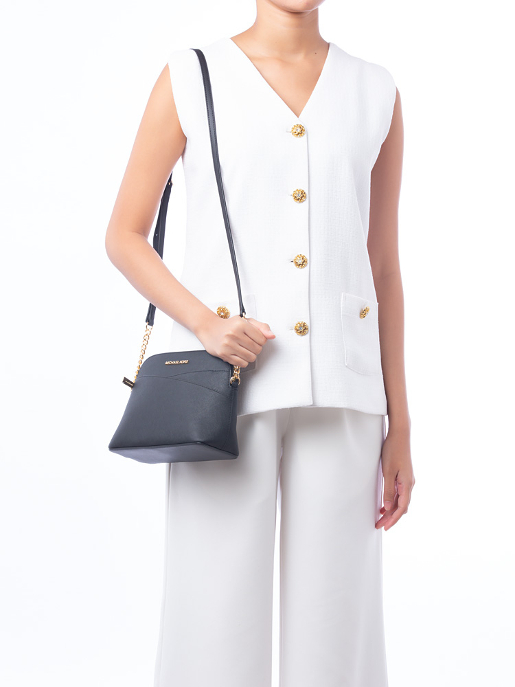 Jet Set Medium Dome Crossbody Black