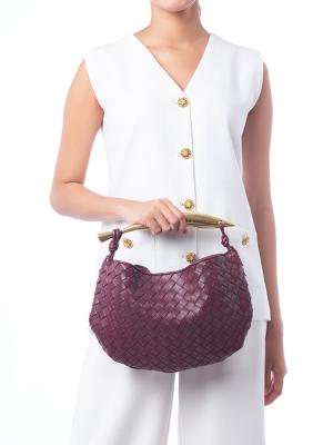 Nappa Intrecciato Sardine Bag Barolo