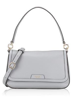 Hudson Leather Medium Shoulder Bag Mountain Grey