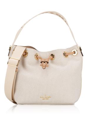 Kip Canvas Small Bucket Bag Light Fawn