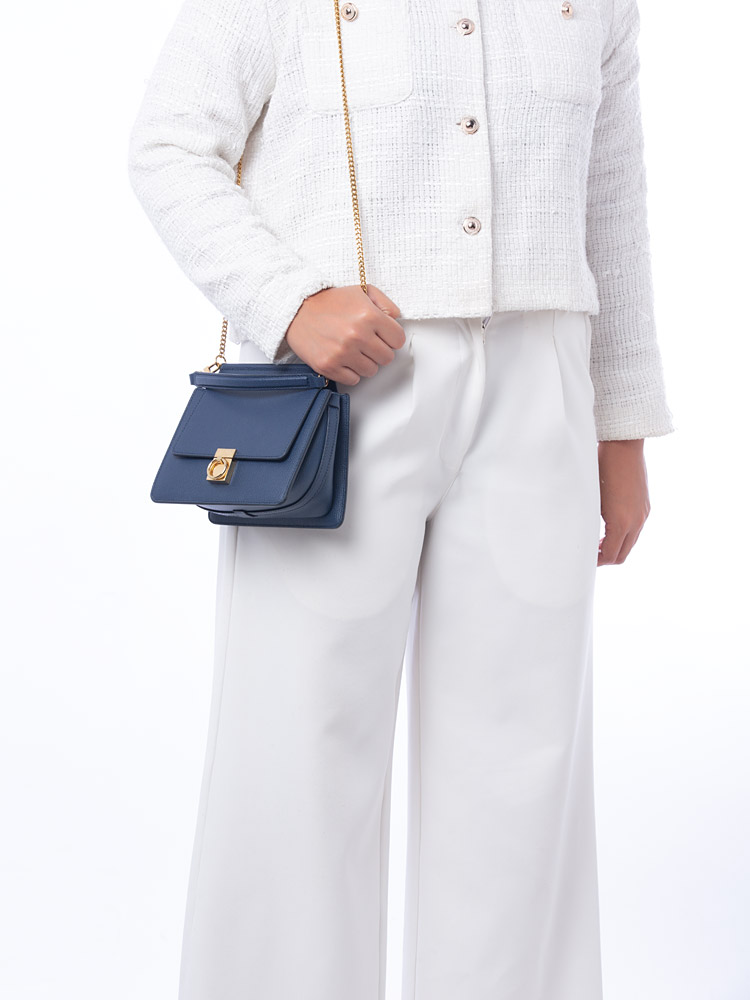 Calfskin Numéro Sept Mini Navy Blue