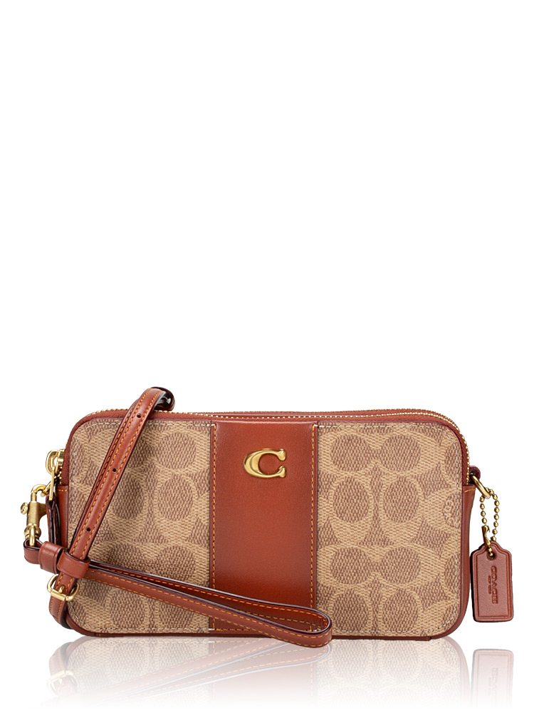 CH797 Signature Colorblock Kira Crossbody Tan Rust