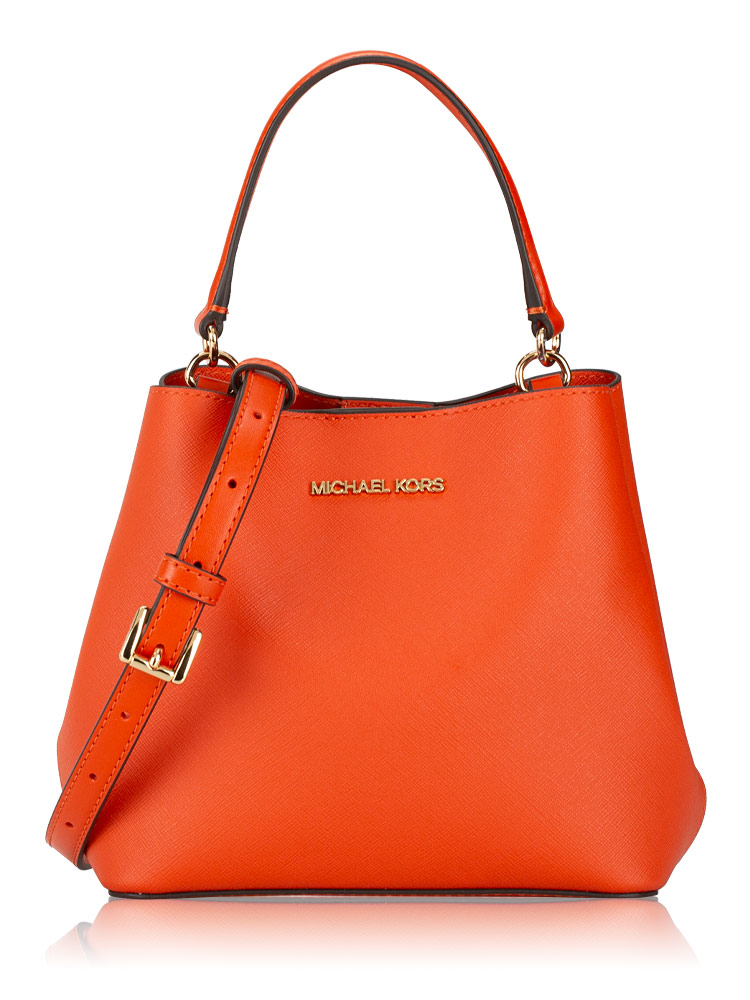 Pratt Saffiano Small Bucket Bag Red Clay