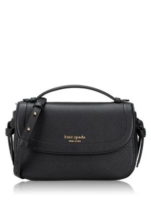 Knott Leather Top Handle Crossbody Black