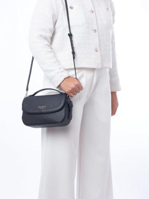 Knott Leather Top Handle Crossbody Black