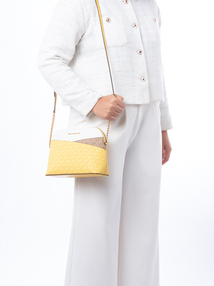 Signature Jet Set Colorblock Dome Crossbody Daisy Yellow Multi