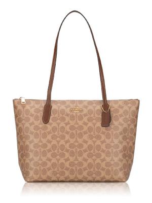 CBT20 Signature Zip Tote Tan Brown