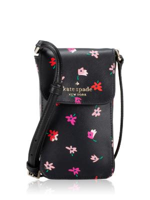 Staci Ditsy Buds NS Flap Phone Crossbody Black Multi