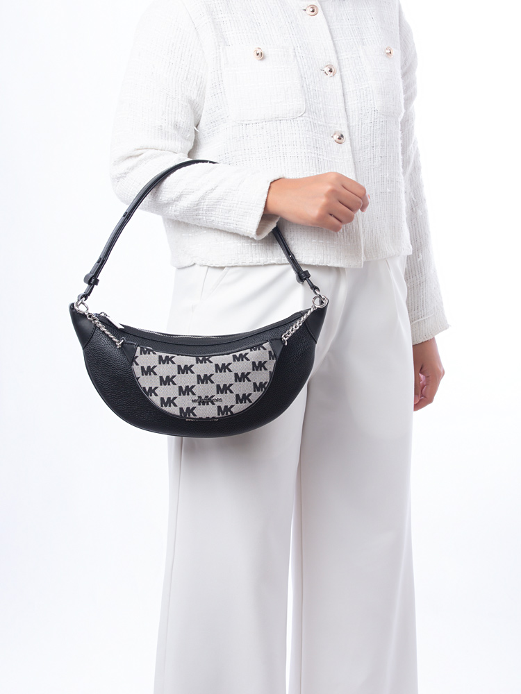 Hollis 2 in 1 Leather Medium Shoulder Bag Black