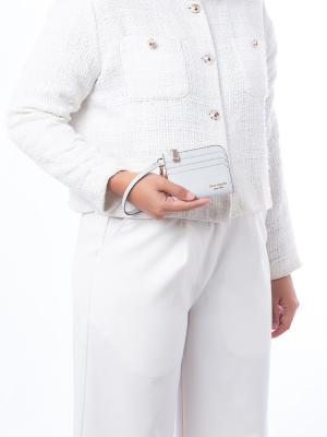 Devin Leather Card Wristlet Stone Path