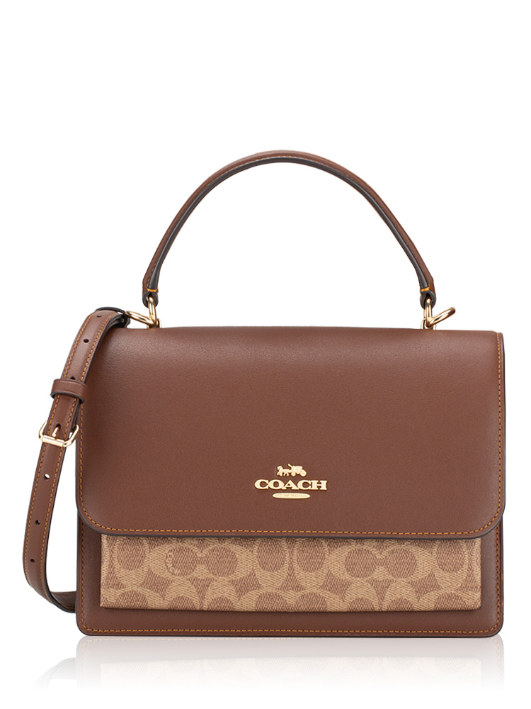 CY687 Signature Klare Top Handle Bag Tan Brown