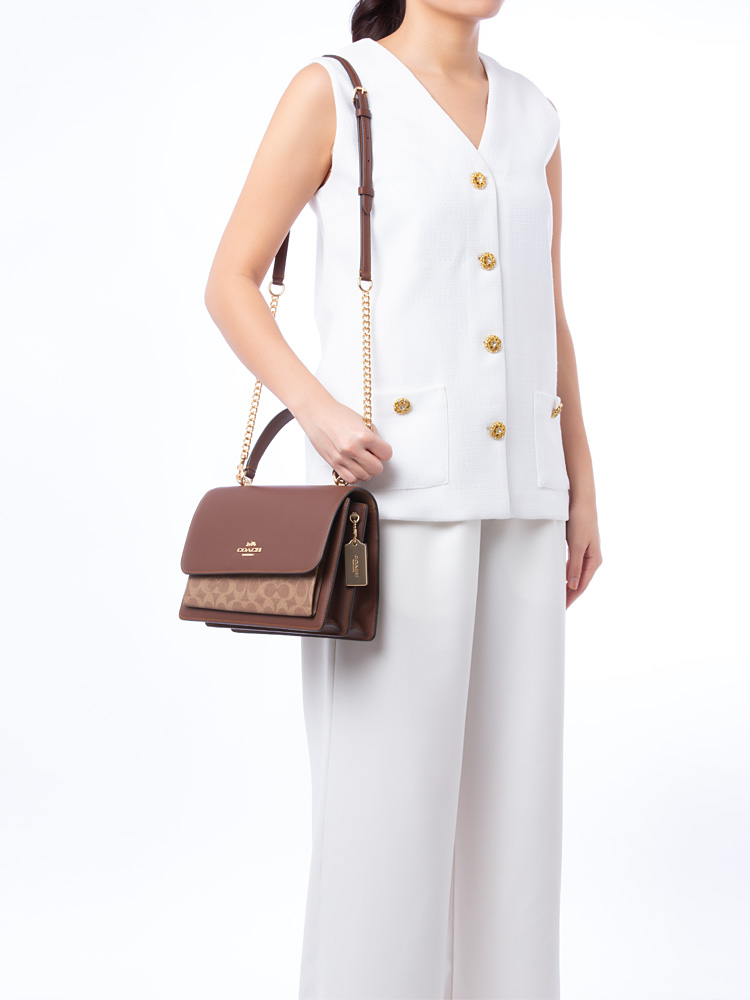 CY687 Signature Klare Top Handle Bag Tan Brown