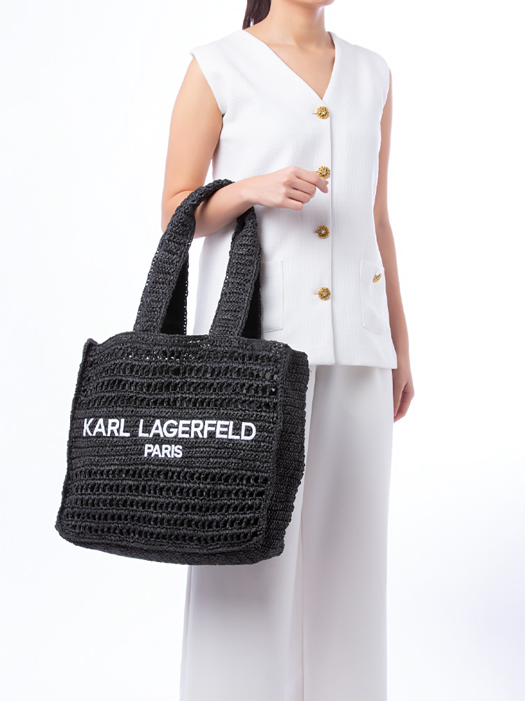 Antibes Straw Tote Black