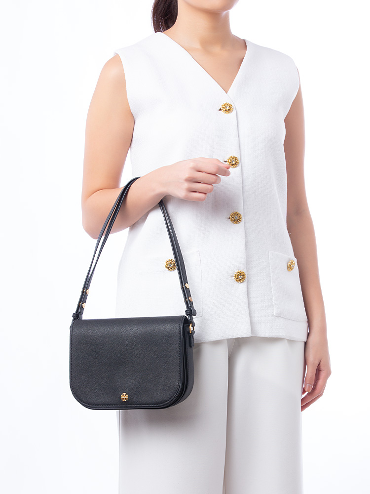 Emerson Leather Shoulder Bag Black