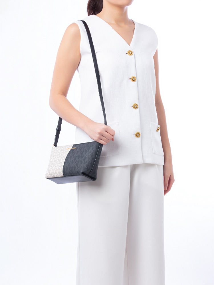 Signature Jet Set Two-Tone Crossbody Black Multi