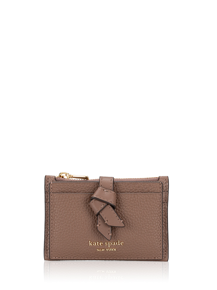 Knott Leather Zip Card Holder Warm Acorn