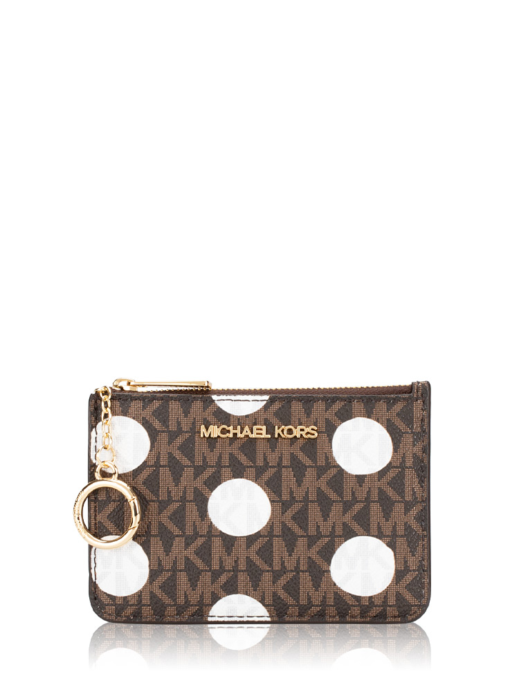 Signature Jet Set Dot Small Zip Coin Pouch ID Luggage