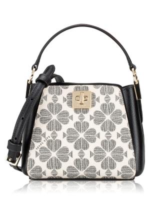 Spade Flower Mini Top Handle Crossbody Black Multi