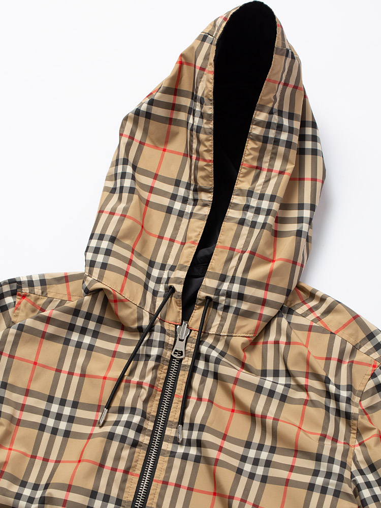 Reversible Vintage Check Jacket Beige Black Sz M