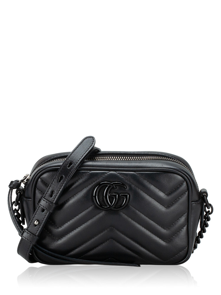 GG Marmont Matelasse Mini Camera Bag All Black