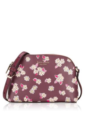 Tinsel Frosted Floral Small Dome Crossbody Deep Berry