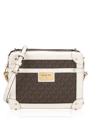 Signature Theodora Small Trunk Crossbody Light Cream