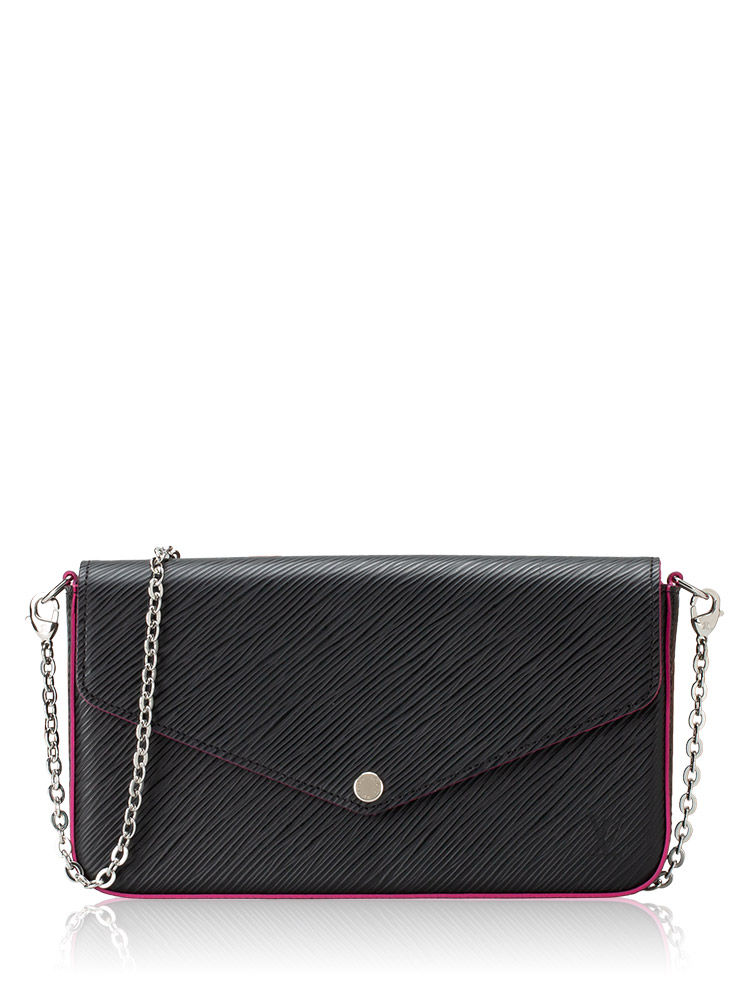 Epi Pochette Felicie Black Hot Pink