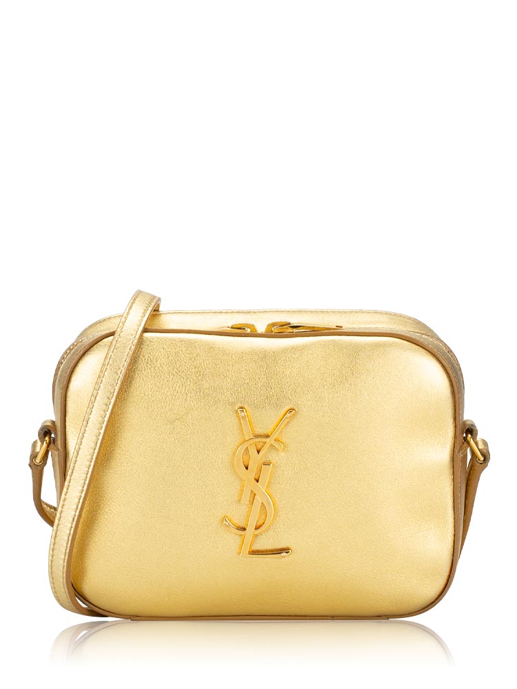Metallic Calfskin Classic Monogram Small Camera Bag Gold