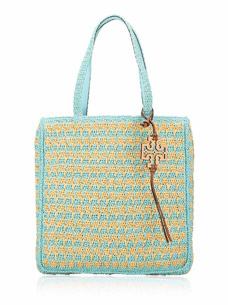 Straw Tote Soft Ocean