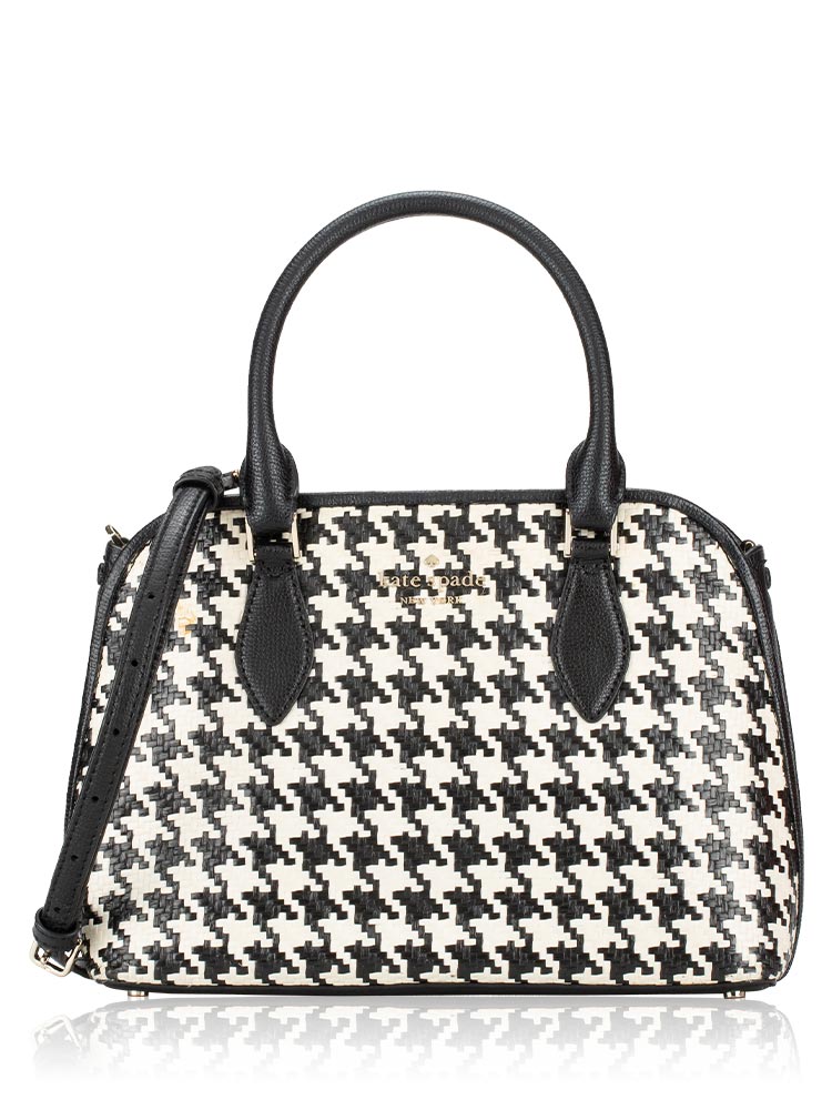 Darcy Houndstooth Small Satchel Black Multi