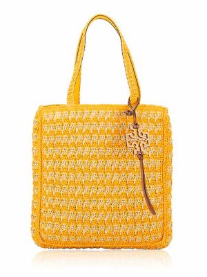 Straw Tote Bright Squash
