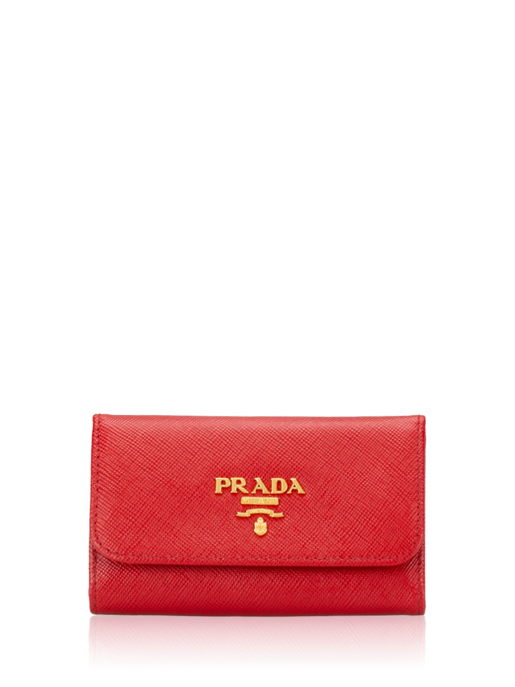 Saffiano Metal 6 Key Holder Fuoco
