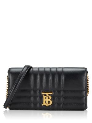 Quilted Lambskin Lola Chain Wallet Black