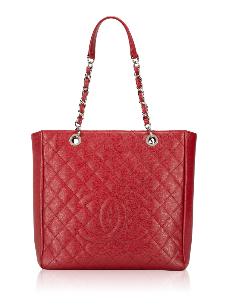 Caviar Petite Shopping Tote PST XL Red