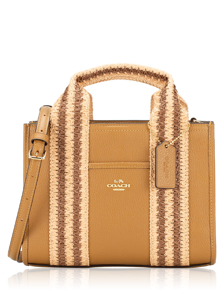 CBG91 Straw Webbing Smith 24 Tote Honey Brown Multi