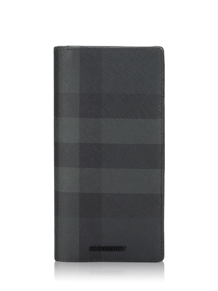 Check Calfskin Murphy Long Wallet Charcoal