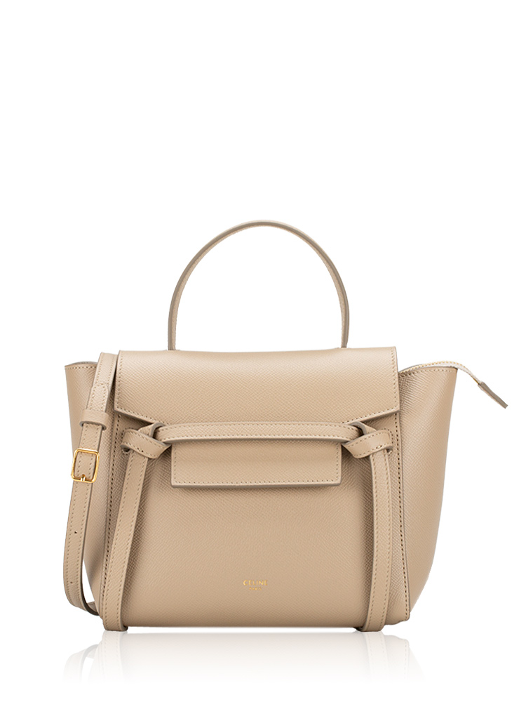 Grained Calfskin Nano Belt Bag Light Taupe